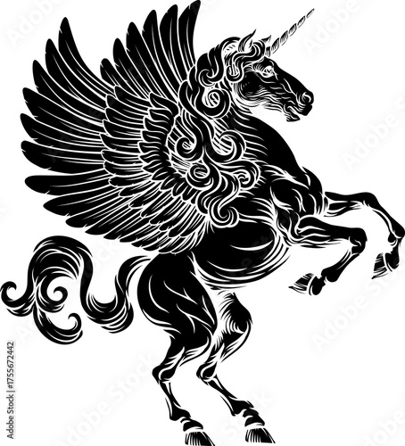 Unicorn Pegasus Horse Crest...