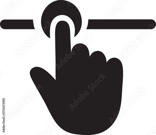 User Control Silhouettes Hand Slider Adjustment Interface Fine-Tuning Icon