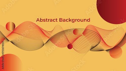 Abstract red line blended background with wave and swirl lines, background template.