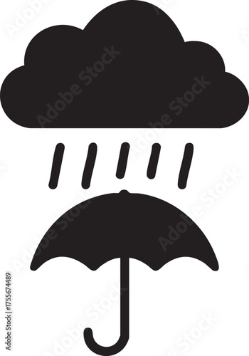 Climate Protection Silhouettes Rain Cloud Umbrella Weather Patterns Icon