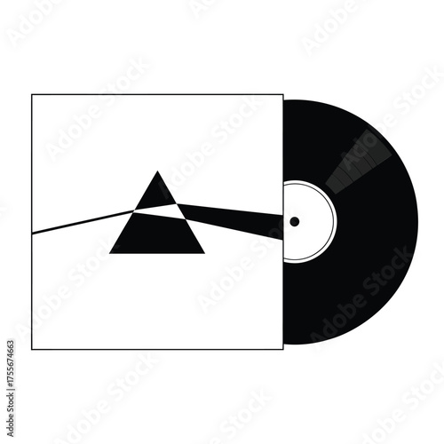 Iconic prism album cover art with vinyl record