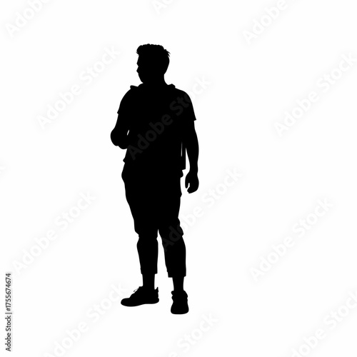 Silhouette of therapist discussing patient progress with family isolated on white background