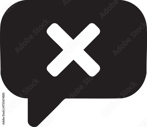 Content Moderation Silhouettes Speech Bubble Filter Restricted AI Output Icon