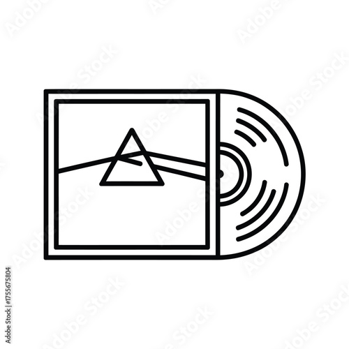 Iconic prism album cover art with vinyl record