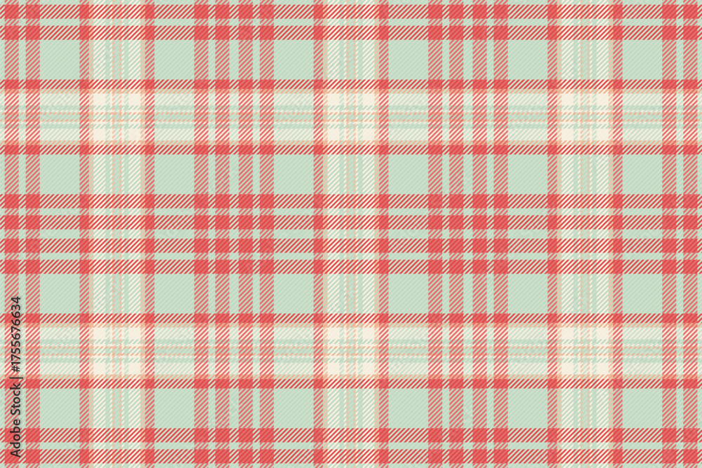 Fototapeta premium Seamless plaid pattern. Classic tartan print in gentle tones, ideal for backgrounds, apparel, or design projects needing a warm, cozy texture.