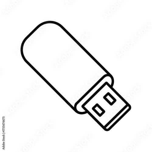Simple line drawing of a usb flash drive