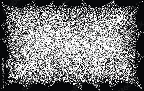 Minimal stipple gradient pattern inspired by Japanese aesthetics. Abstract dot field forming a soft cloud-like shape in monochrome, hand drawn with meditative balance