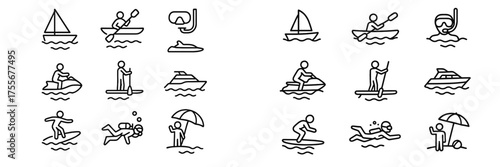 Water sports activities featuring various aquatic adventures and boating experiences on a sunny day