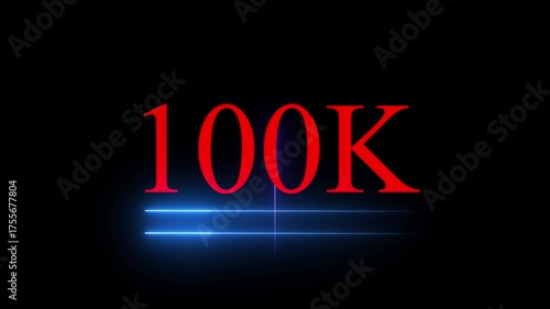 Numerical counting from 0 to all. Circular progress bar with bright neon white light. Countdown timer from 0 to all seconds real time. Modern flat design of countdown animation on black background