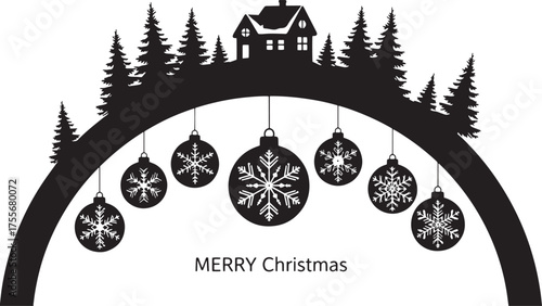 Christmas card with Christmas tree transparent background and editable file 