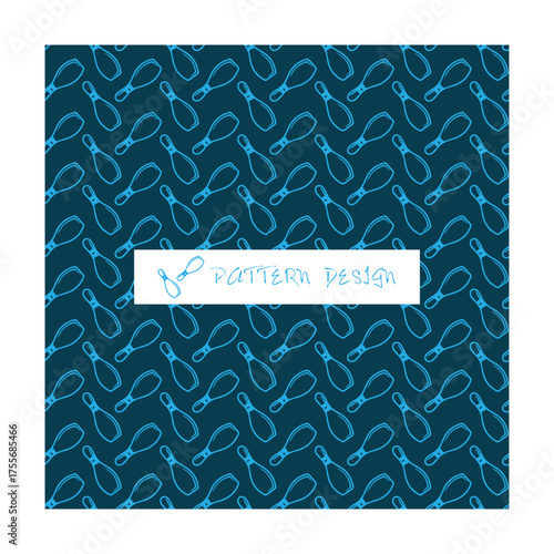Seamless bowling pattern design blue background for textile or wallpaper