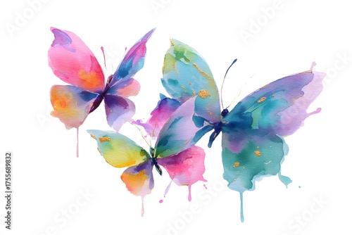 Beautiful and dreamy butterflies dancing