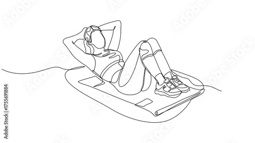 yoga women continuous one line drawing animation, Self-drawing a simple animation of one continuous exercise of drawing one line, a person takes up yoga, a healthy lifestyle, health, sport, fitness.