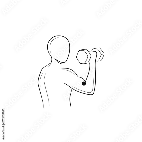 Illustration of a man lifting a dumbbell, isolated on white background strength training builds muscle, improves metabolism, and enhances overall physical performance