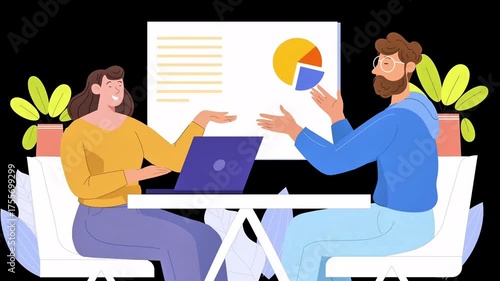 Business people working on laptop