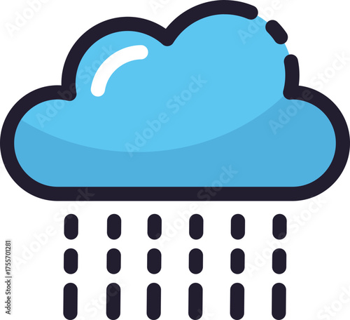 Sad blue rain cloud with dark raindrops, suitable for weatherrelated designs, melancholy concepts, and emotional visual storytelling projects.