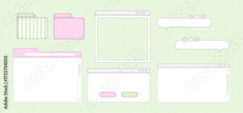 Y2K Millennium Aesthetic UI Windows Element