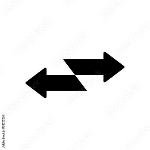 Two arrows pointing left and right in opposite directions. Vector illustration. 