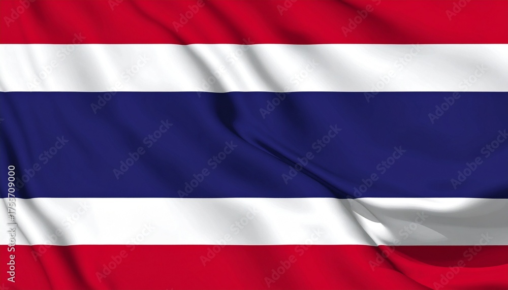 Naklejka premium Thailand flag, five-stripe layout with symbolic colors