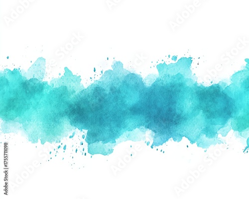 Abstract turquoise and bule watercolor art background Watercolour brush strokesPastel blue watercolor paint brush for wedding elements artistic design templates for invitations