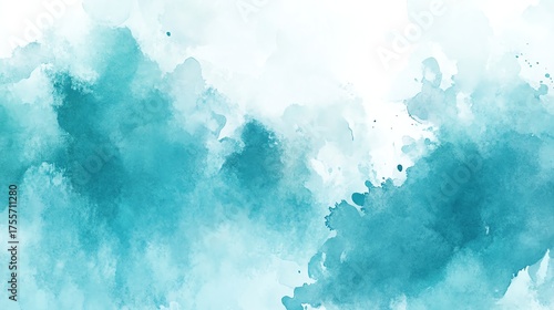 Abstract turquoise watercolor art background Watercolour brush strokesPastel blue watercolor paint brush for wedding elements artistic design templates for invitations