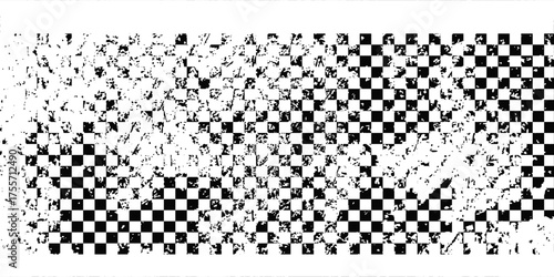 Racing flag grunge design of vector car race sport, auto rally and motocross.