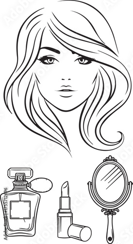 girl with a bottle of perfume