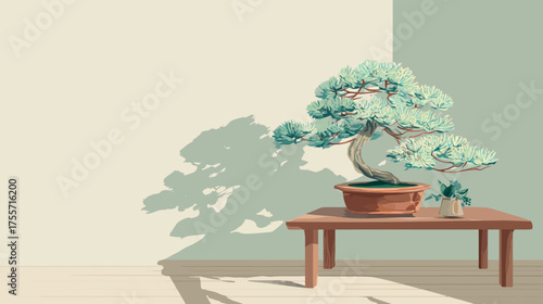 Bonsai pixel art still life