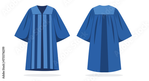 Academic regalia robe illustration portraying graduation honor and formal academic achievements for university students symbolizing future success