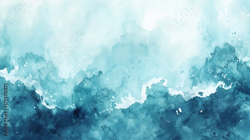 Watercolor texture with seabed and water