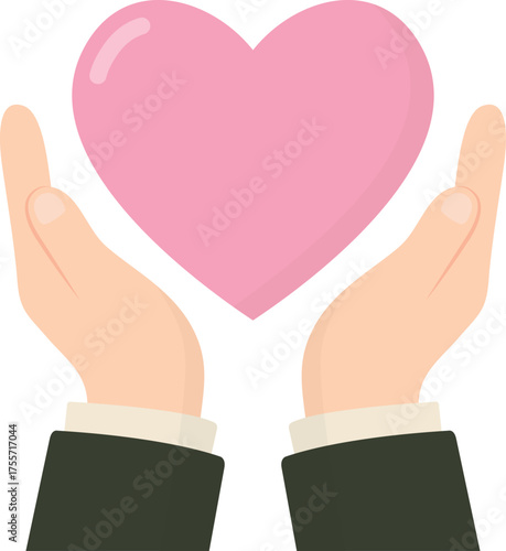 하트를 감싸고 있는 손의 모습