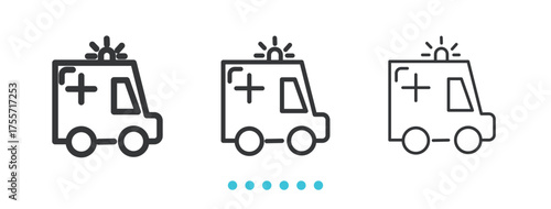 Ambulance Icon. Thin line icon vector
