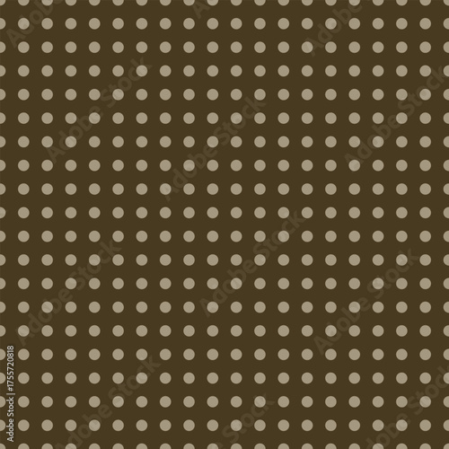 Cuadro en lienzo Seamless vector featuring khaki polka dots over dark brown