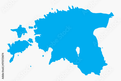 Vector graphic artwork suitable for print and web containing flat detailed map of ESTONIA
