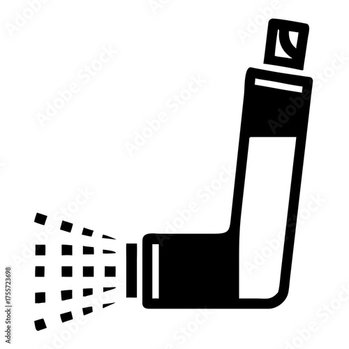 Inhaler Spraying Medication on White Background for Health Awareness, Medical Blogs, Personal Care Websites, and Educational Resources