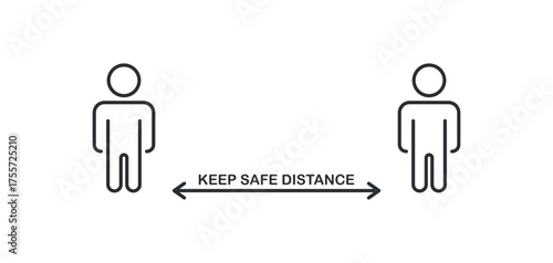 Keep safe distance icon. Social distancing vector