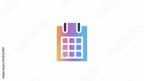 Colorful, textured calendar icon with a gradient of warm to cool tones