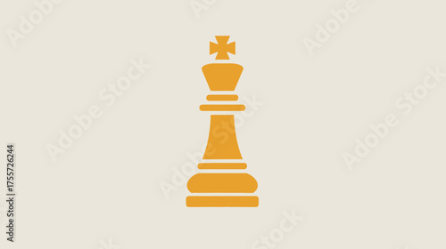 A single orange chess king icon is centered on a light beige background