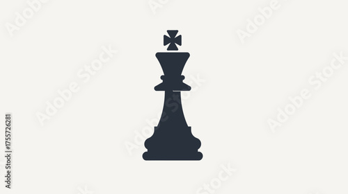 A dark silhouette of a king chess piece is centered on a light background