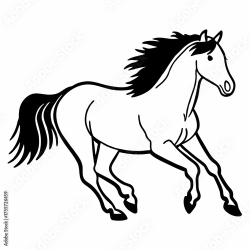 Bay stallion run gallop isolated on white