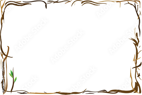 Hand Drawn Twig Frame Border Illustration