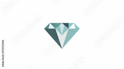 A faceted, geometric gem in various shades of blue and grey