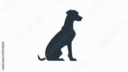 Silhouette of a dog sitting attentively