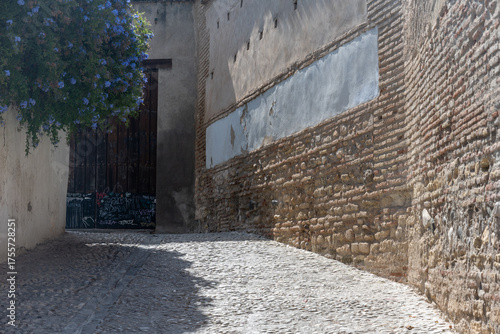 Typical architecture and narrow streets of Granada, Spain