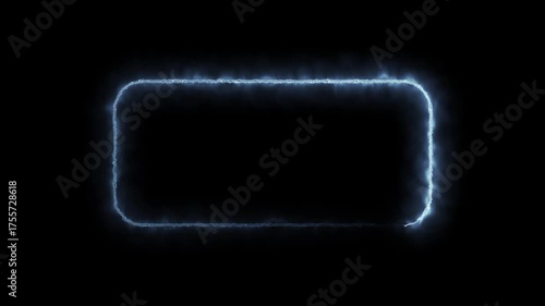 Glowing neon fire frame on black, webcam border facecam overlay.