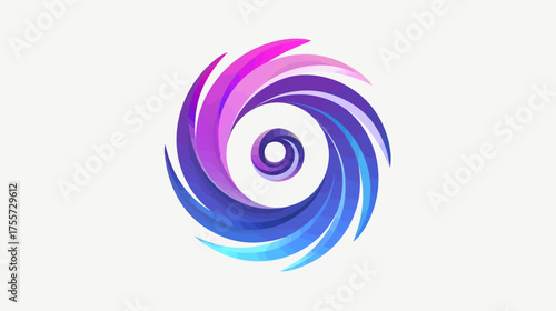 Swirling vortex of pink, purple, and blue abstract shapes