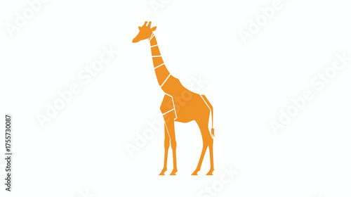 Stylized orange giraffe profile against a white background