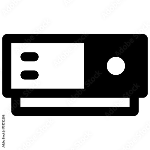 Console. Outlined stroke vector icon with black-filled details.