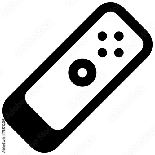Motion controller. Outlined stroke vector icon with black-filled details.