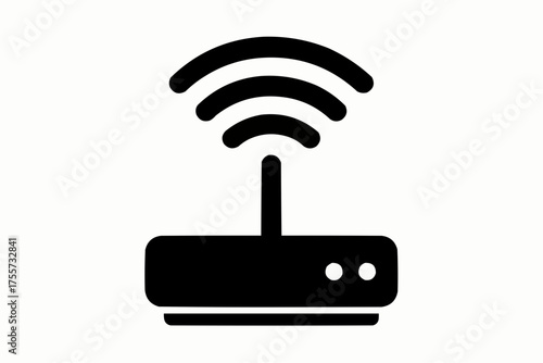 Vector illustration of an isolated wireless router icon for home computer network equipment